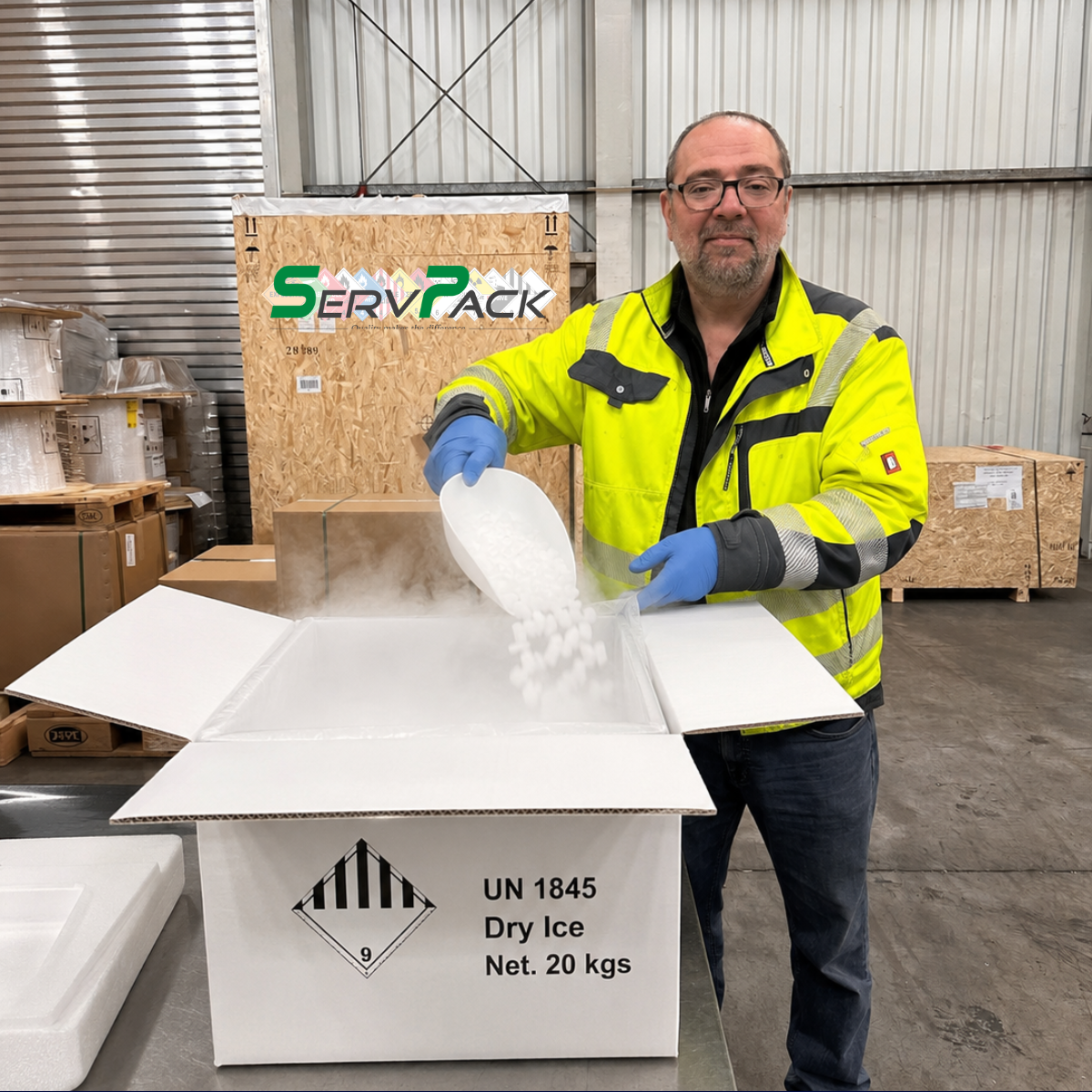 ServPack beim Re-Icing einer Trockeneissendung